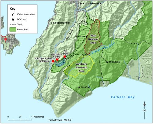 Click for a larger map showing the location of the Rimutaka Forest Park
