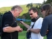 Alan Thompson inspecting RF Tracking gear prior to the kiwi's release