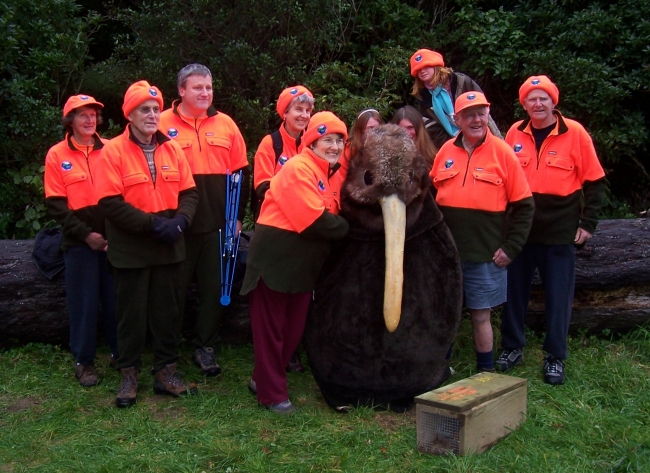 Trust members in their "hi-vis" gear pose for the cameras on the day of the TVNZ shoot