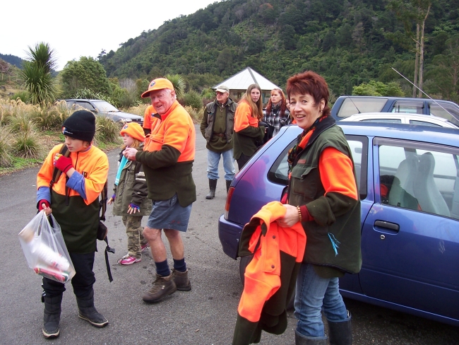 Awaiting the arrival of the TVNZ film crew at the Catchpool car park