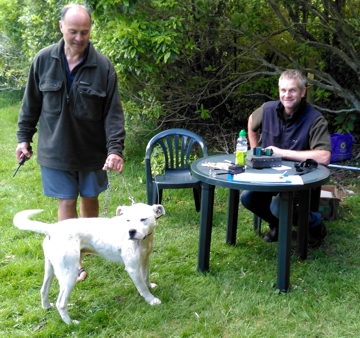 Jim Pottinger (sitting) during the most recent KAT for dogs weekend