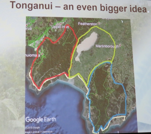 Tonganui - map showing boundaries of conservation hot-spots for development in the Greater Wellington/ Wairarapa region.