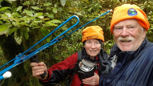 Jubilant Kiwi trackers find missing kiwi in the Remutaka Forest Park with their radio tracking gear