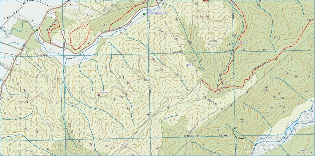 Topo map prepared for the excavator operator